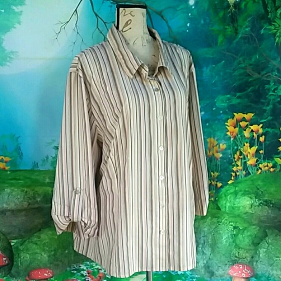 Liz Claiborne First Issue  Beutiful Striped Shirt Size 3x - Picture 4 of 4